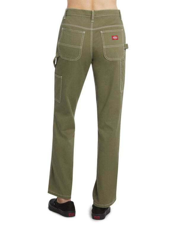 Dickies Girl Juniors' Relaxed Fit Carpenter Pants, Olive Green