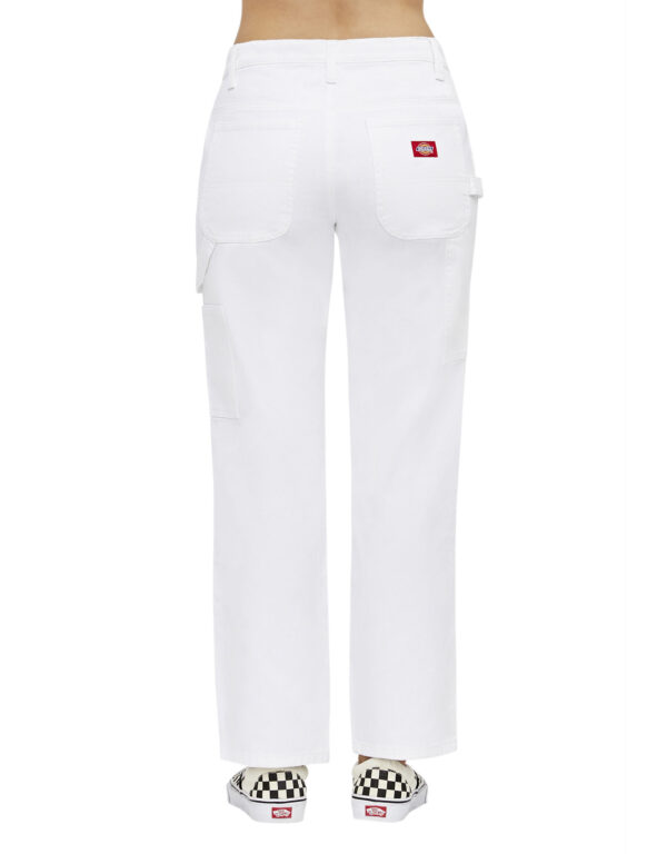 Dickies Girl Juniors' Relaxed Fit Carpenter Pants, White
