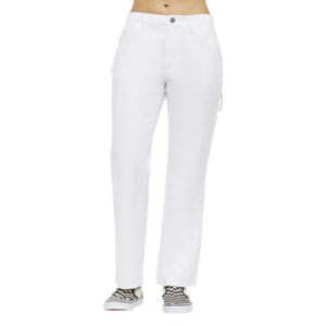 Dickies Girl Juniors' Relaxed Fit Carpenter Pants, White